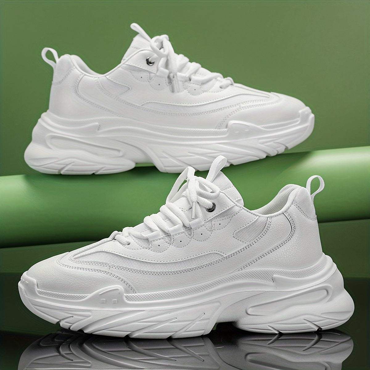 Men's Chunky Lace Up Sneakers Soft Sole for Winter & Autumn