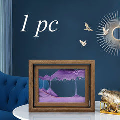360 Flip Quicksand Art Timer for Living Room Decor Purple & Green