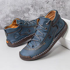 Men's PU Leather Ankle Boots Lace up Sneakers Casual Walking Shoes
