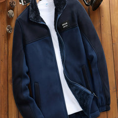Men's Polar Fleece Jacket Stand Collar Stretch Coat