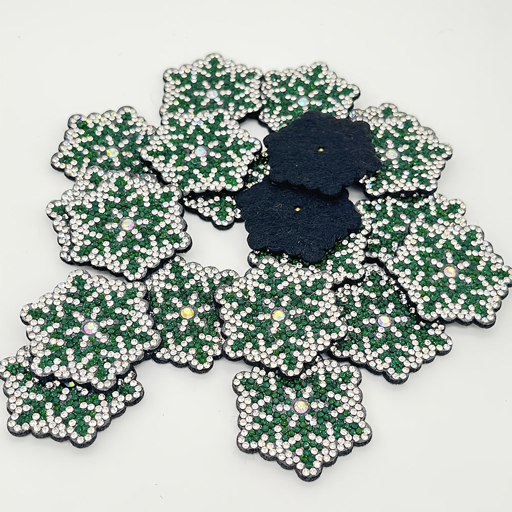 10pcs Rhinestone Snowflake Christmas DIY Decoration Patch Clothing Accessories