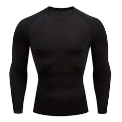 Men's Solid Quick Drying Long Sleeve Compression T-Shirt