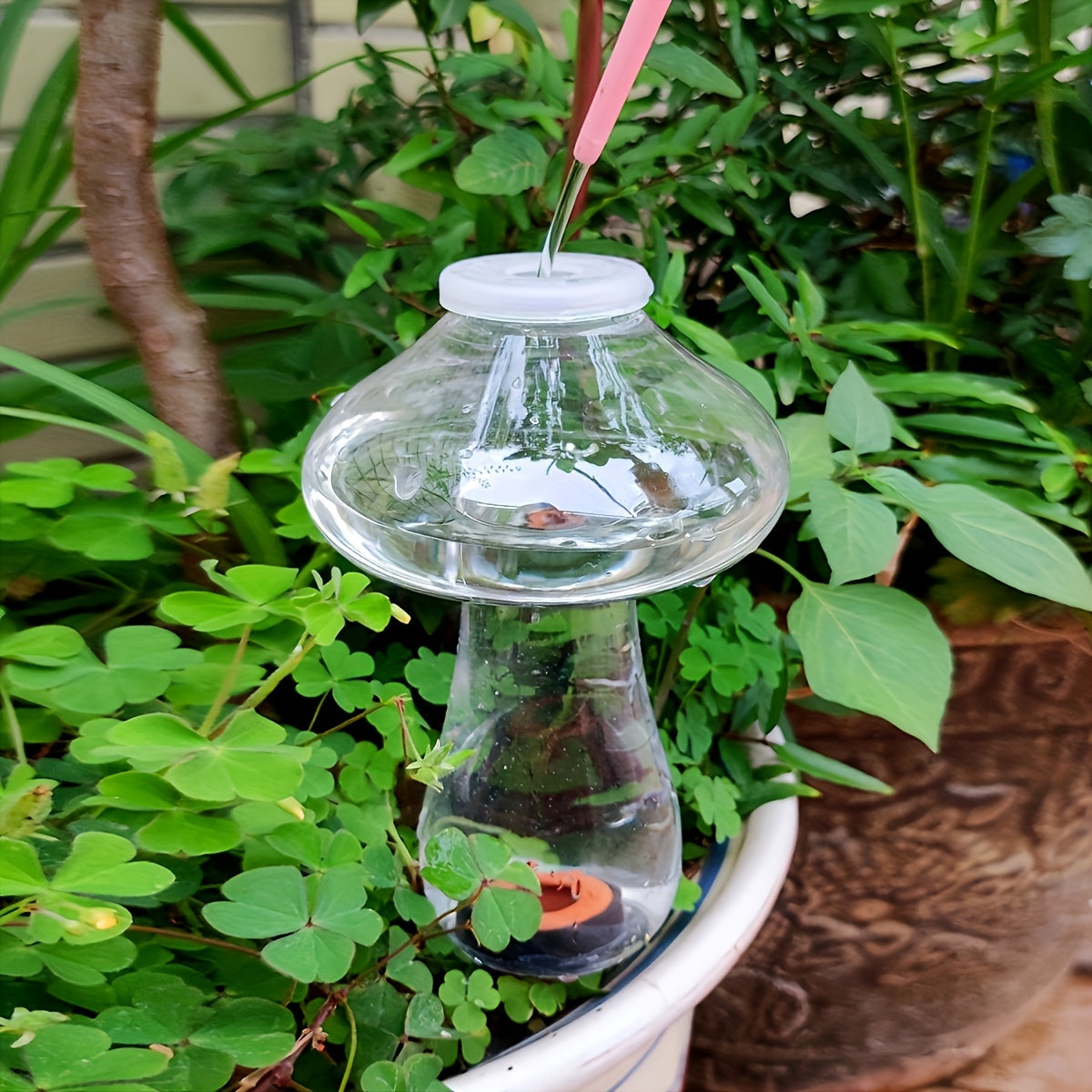 4pcs 300ML Self Watering Planter Insert Mushroom Shaped Automatic Plant Waterer
