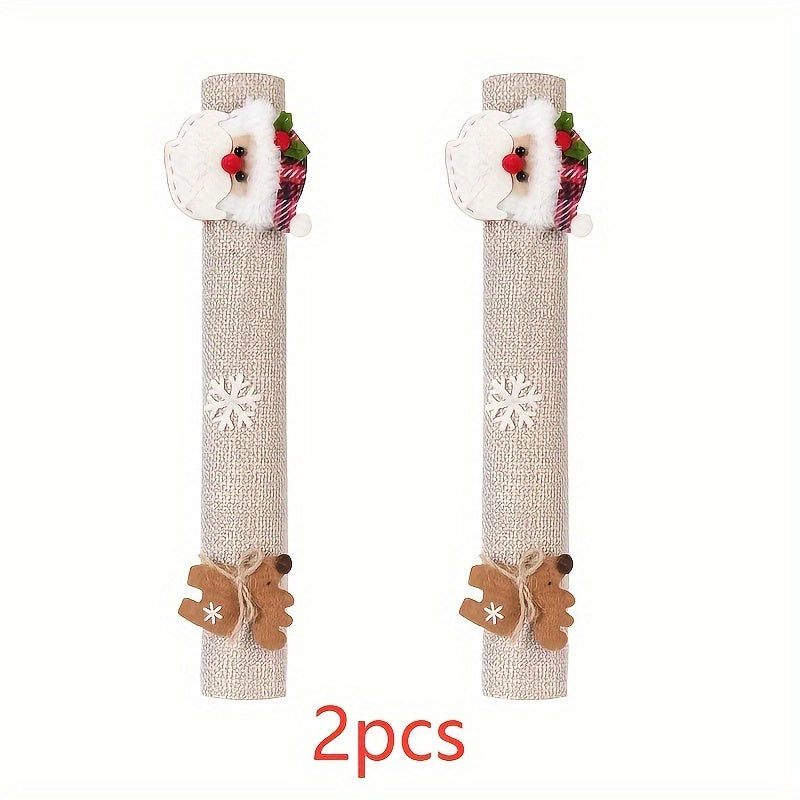 3pcs Christmas Fridge Handle Cover Xmas Home Decor