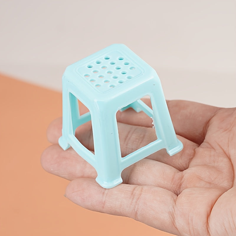 1:12 Dollhouse Stool Pink Chair Ventilation Holes for DIY Decor