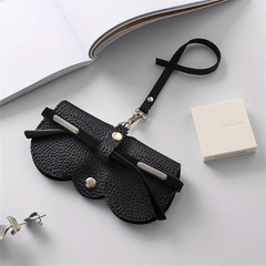 Lychee Embossed Glasses Bag PU Leather Sunglasses Pouch