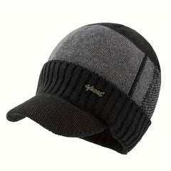 Men's Velvet Beanie Hat Winter Warm Knitted Hat For Outdoor Cycling