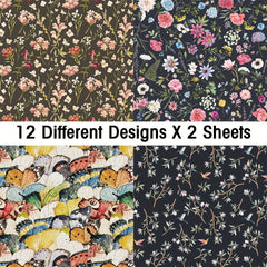 Botany Pattern Cardstock Cardmaking Paper Pack 15 X 15 Single Sided