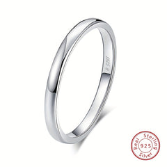 925 Silver Ring Classic Band for Engagement Wedding Stacking