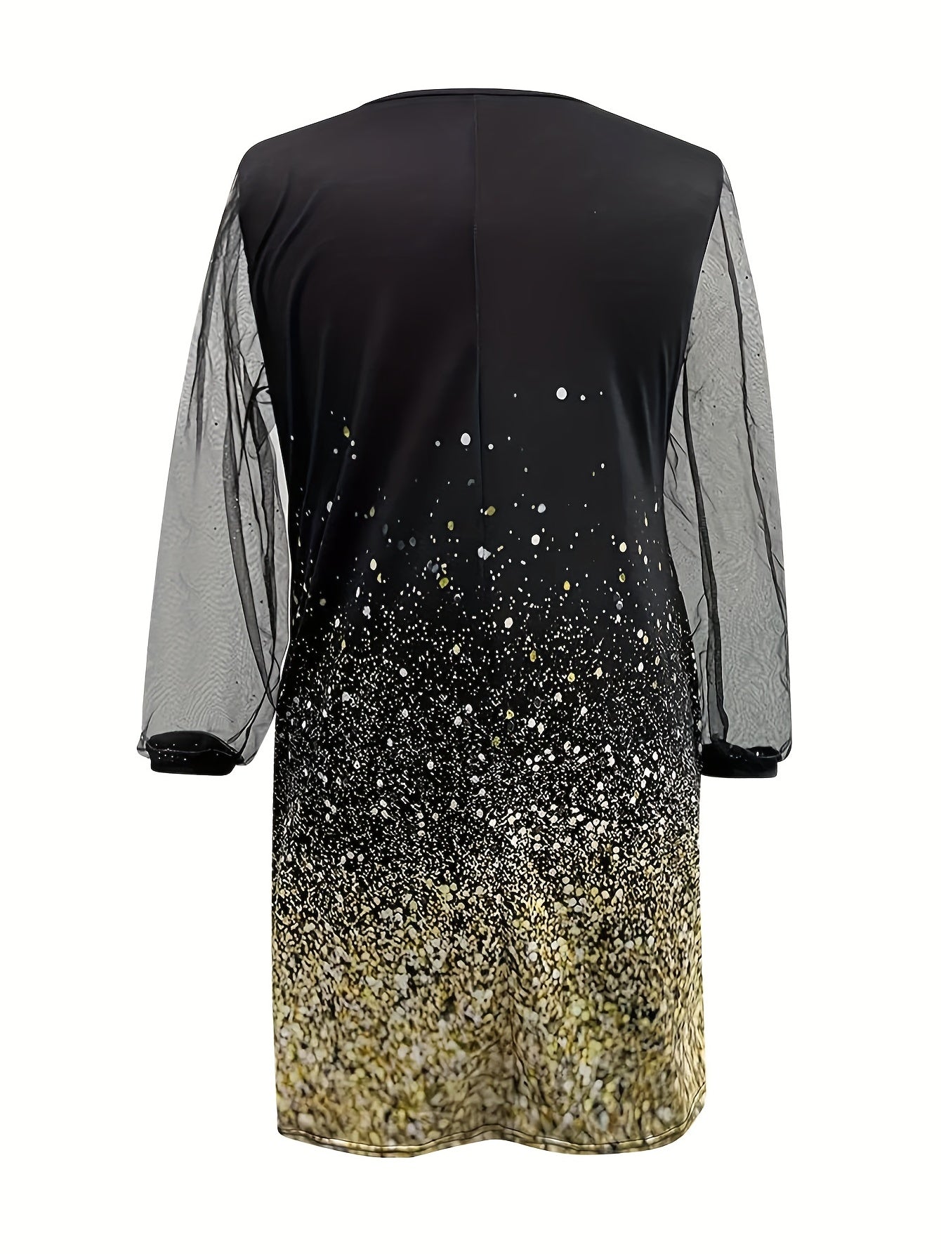  Women's Floral Print Long Sleeve V Neck Dress