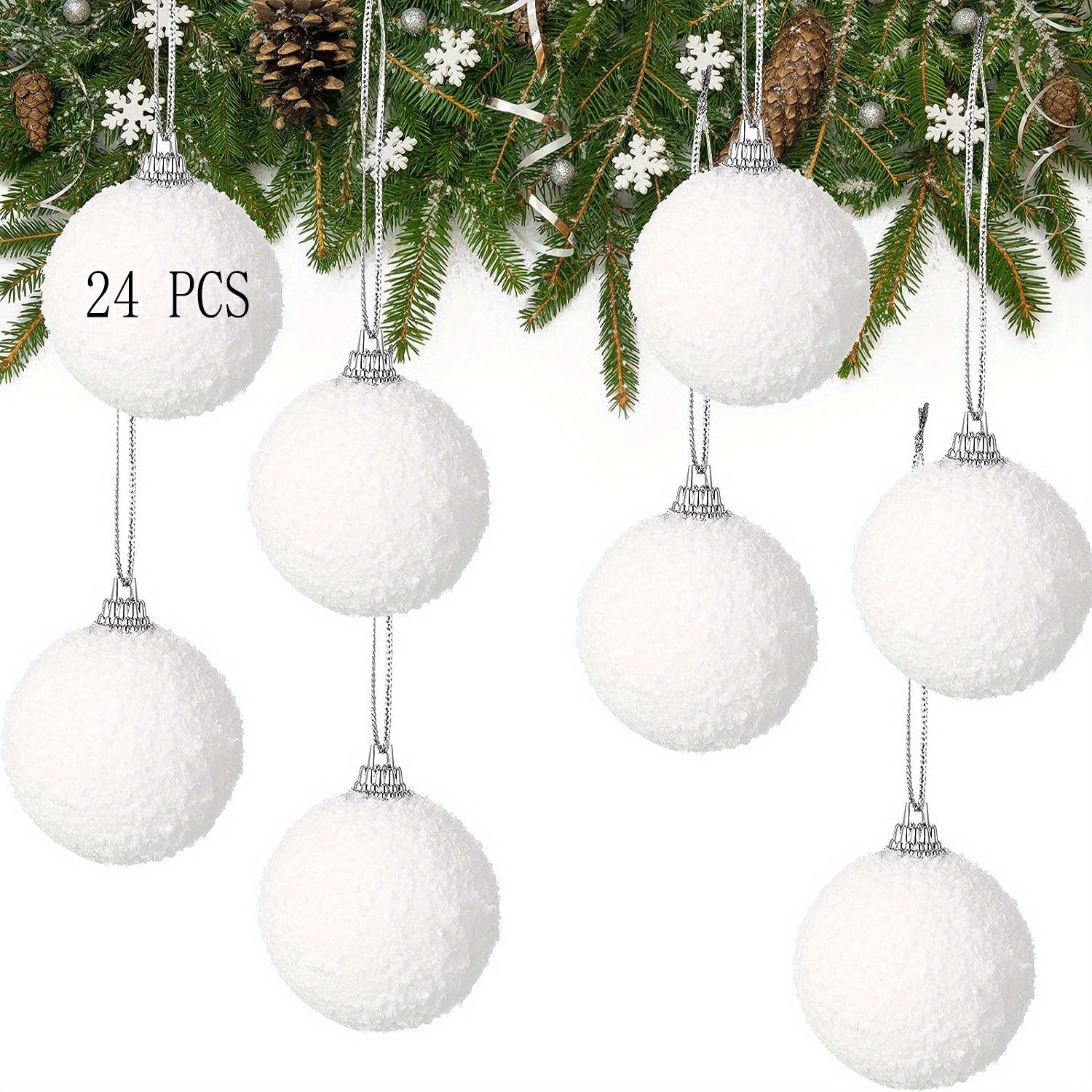 24pcs Christmas Snow Powder Ball Foam Ball Snow Ball Christmas Snow Ball...