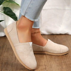Women's Solid Flat Loafers Comfy Slip On Shoes