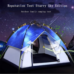 Starry Sky Printed Camping Tent for 3-4 People