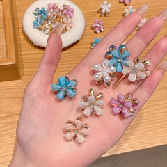 4pcs Flower & Rhinestone Hair Claw Hair Clip Headwear Hair Styling Accessories