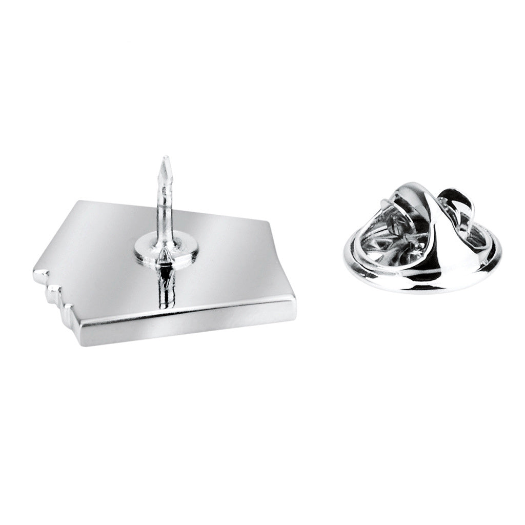 Irregular Poker Ace Silvery Lapel Pin Engraved Brooch-Men
