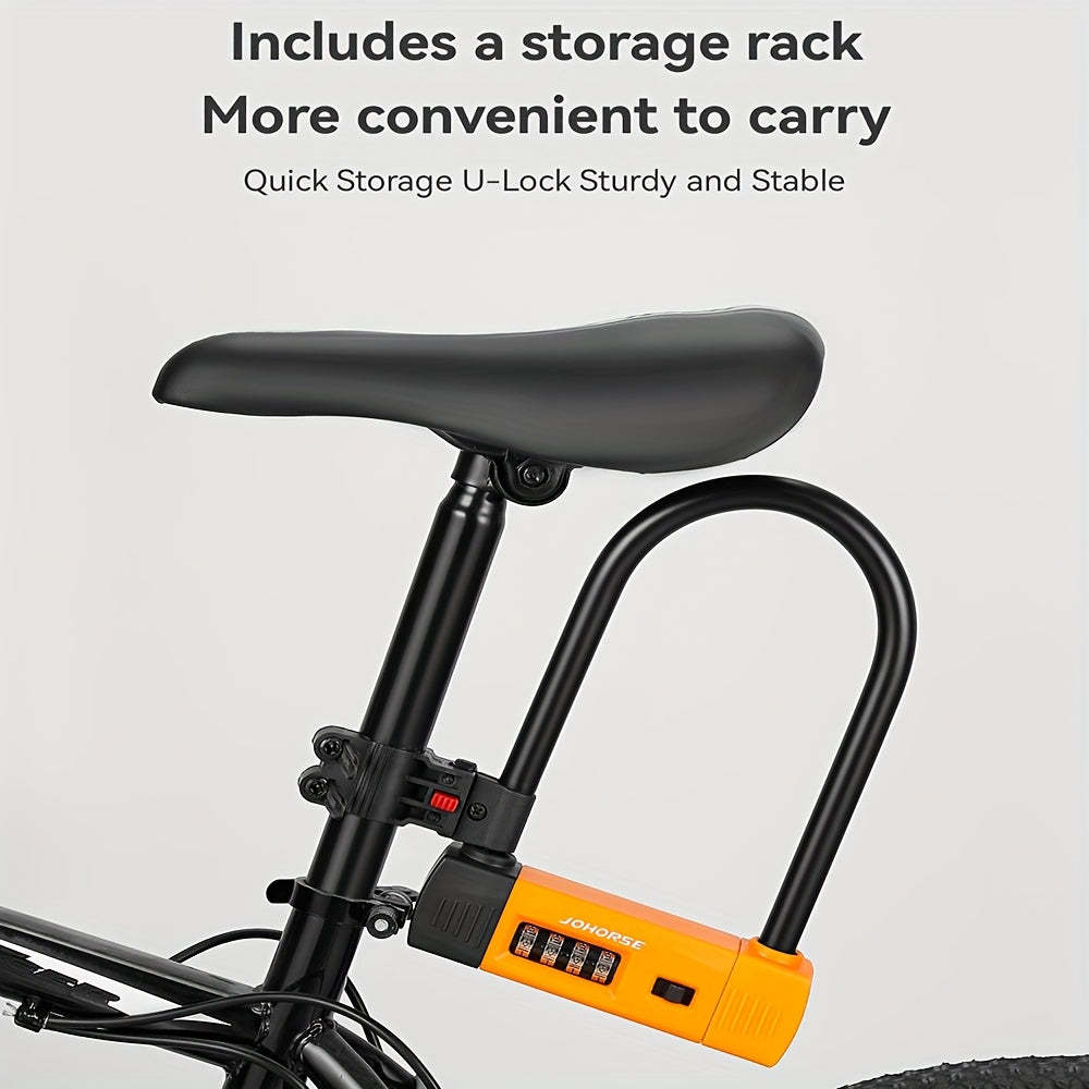 Thickened Motorcycle U lock + Cable 4 Digit Combination Lock