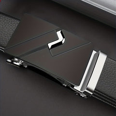 Men's Automatic Buckle Belt PU Leather Business Waist Strap