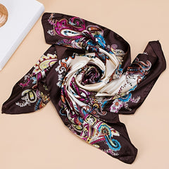 Vintage Style Satin Bandana Scarf Neck Wrap Headband For Women