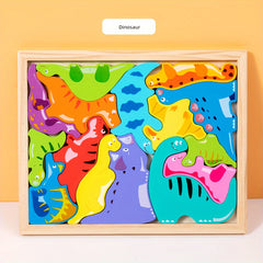 Wooden 3D Puzzle Set for Kids Educational