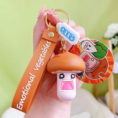 Silicone Doll Keychain Fun Vegetable Expressions