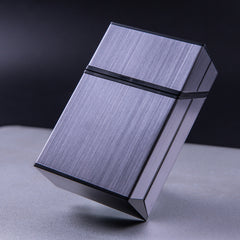 Metal Cigarette Case 20 Capacity Aluminum Mechanical Switch Gray