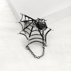 Spider Web Chain Brooch Pin