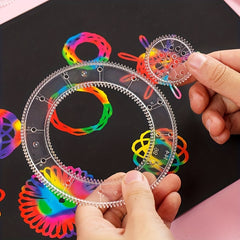 Interlocking Gears Wheels Spirograph Drawing Toy Set for Kids