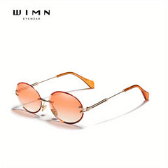 WIMN Oval Sunglasses Men Rimless Men Sun Glasses Vintage Alloy Frame