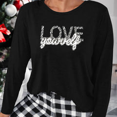  Leopard Print Long Sleeve Lounge Top