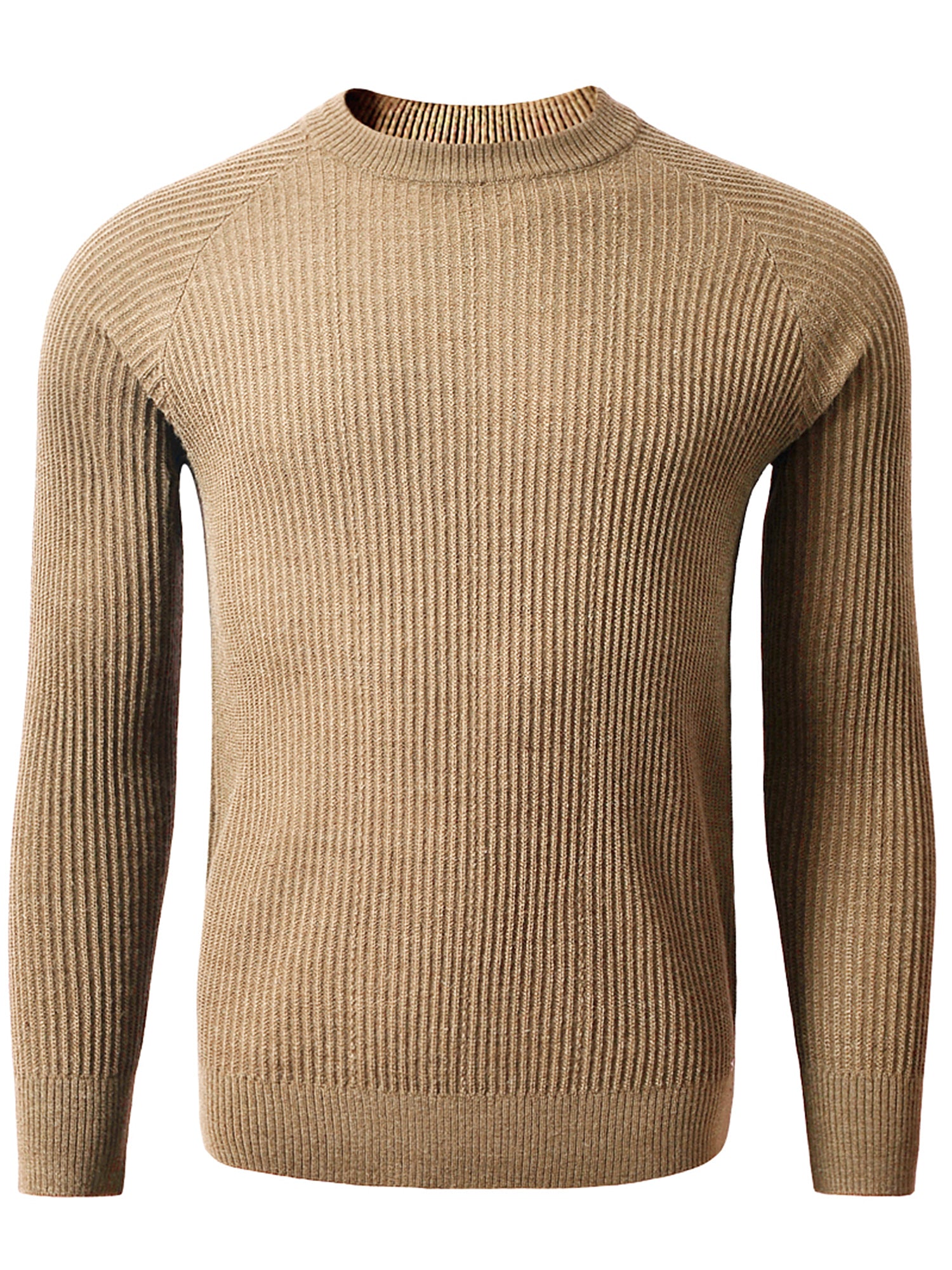 Men's Wool Blend Knitted Sweater - Casual & Warm Crew Neck Pullover