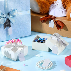 200 Pcs Tag Markup Tags Gift Tags With Rope Blank Paper Tag Label 3.51 X 2.21 Cm