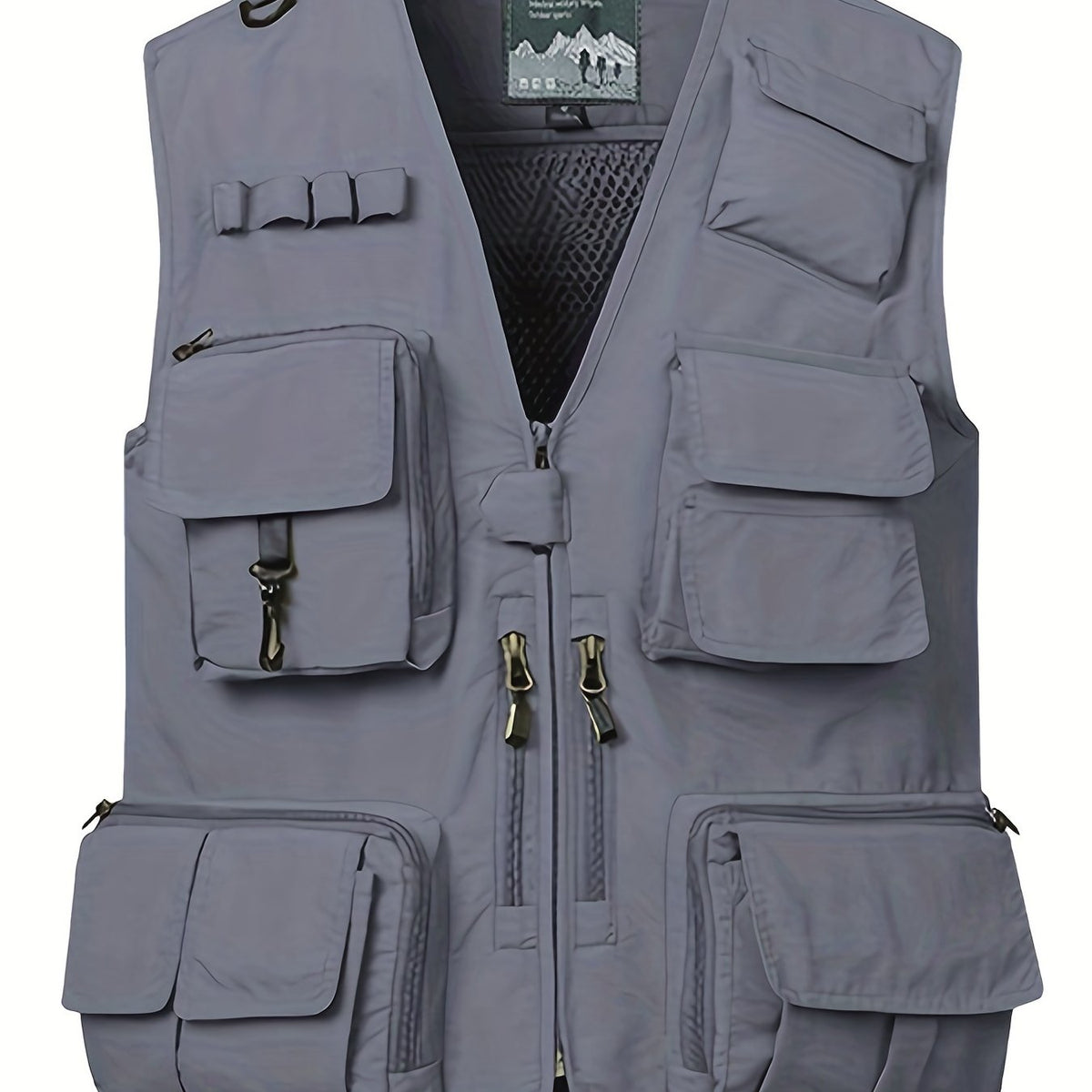 Men's Zipper Pockets Cargo Vest for Outdoor Activities