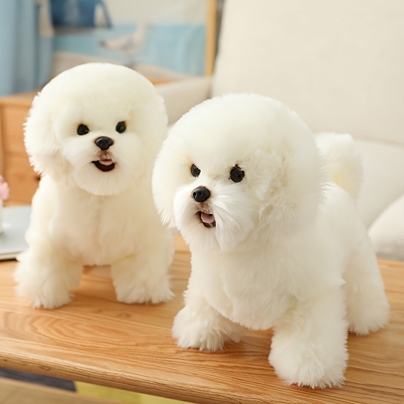 Bichon Dog Plush Toy Soft Fluffy Brown Stuffed Animal