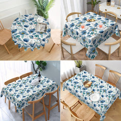 Watercolor Floral Table Cover Stain Resistant Washable Kitchen Dining Weddings