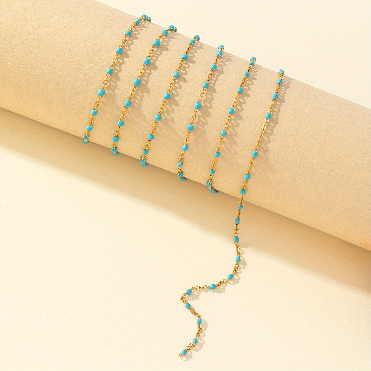 1pc 1M Colorful Drip Oil Chain Necklace Bracelet Waist Chain Red Stainless Steel