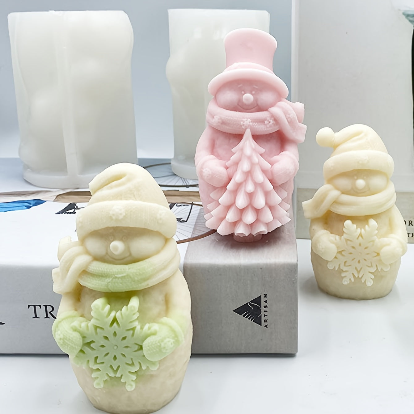 3D Christmas Snowman Aromatherapy Candle Mold DIY Resin Snowman