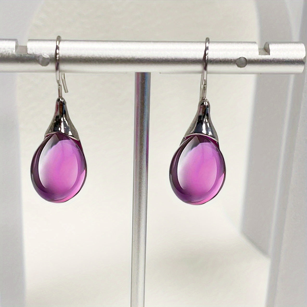 Men's Drop Shape Inlaid Opal Earrings - Four Colors Gemstone Earrings