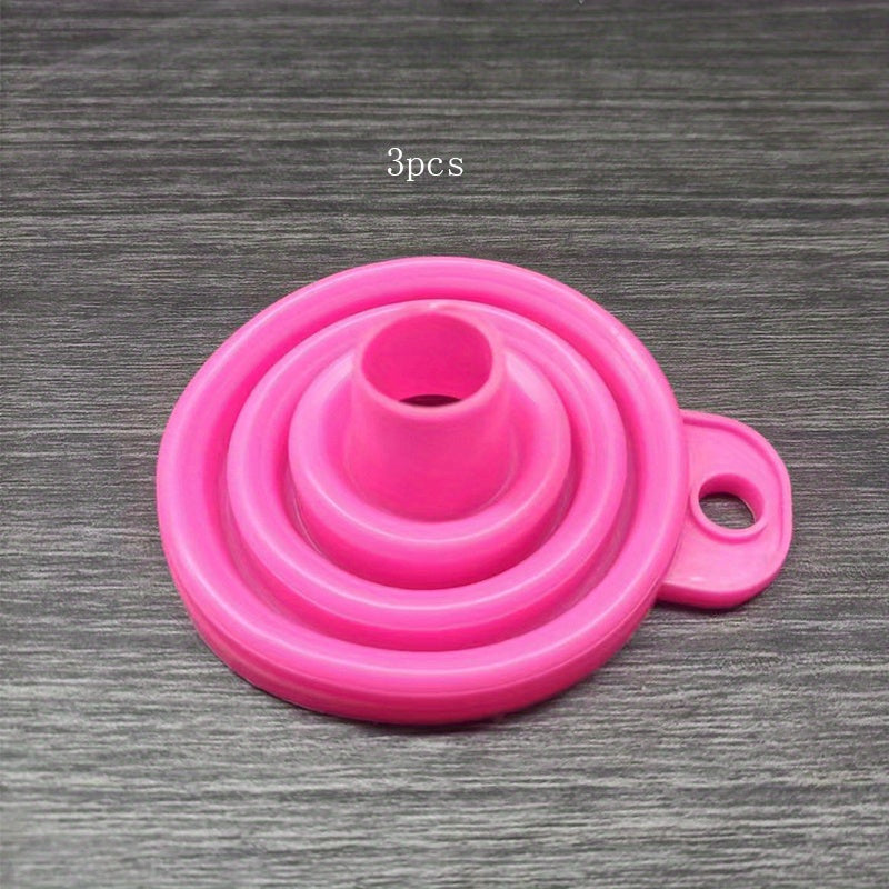 3pcs Mini Silicone Collapsible Funnels Kitchen Gadgets Accessories