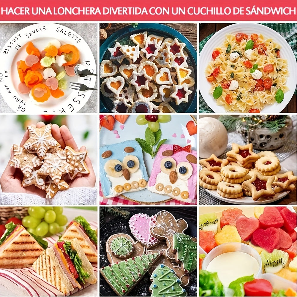 32pcs Sandwich Cutter with Fork & Fan - BPA Free Mold & Stainless Steel