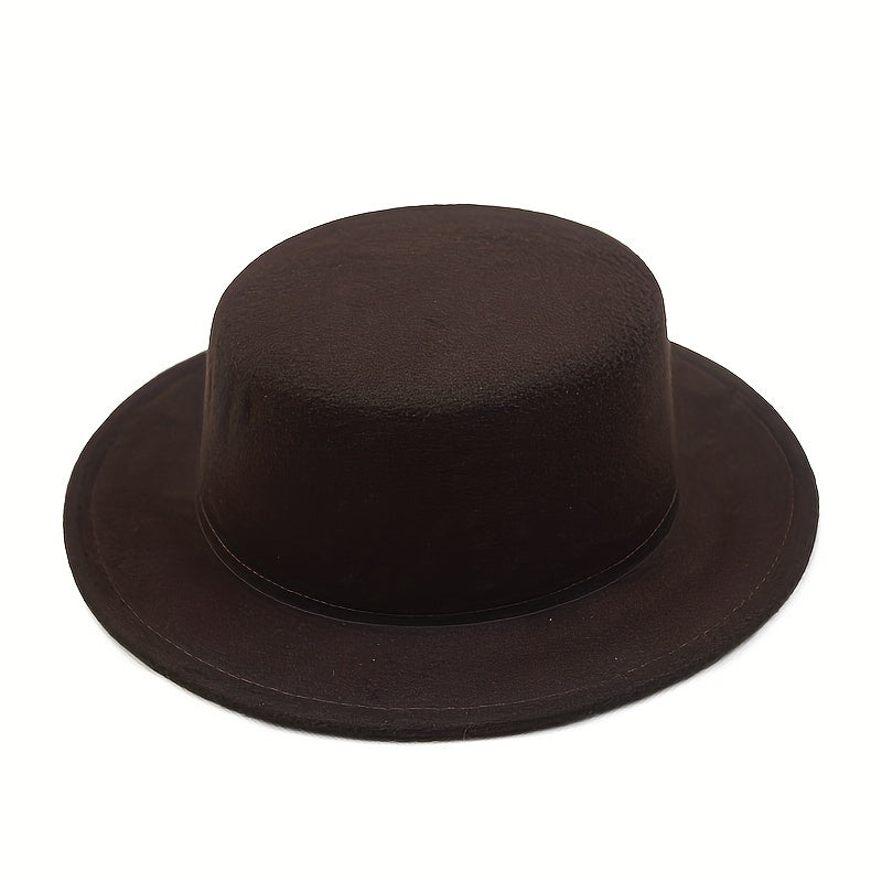 Flat Top Fedora Short Brim Jazz Sun Hat Classic Outdoor Sunscreen Unisex
