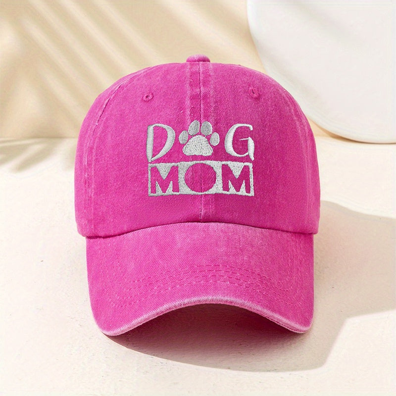 DOG MOM Baseball Cap Distressed Dad Hat Outdoor Sun Hats For Women