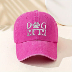 DOG MOM Baseball Cap Distressed Dad Hat Outdoor Sun Hats For Women