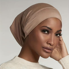 Soft Inner Hijab Hat Women Turban Cap Solid Head Wraps Breathable Underscarf