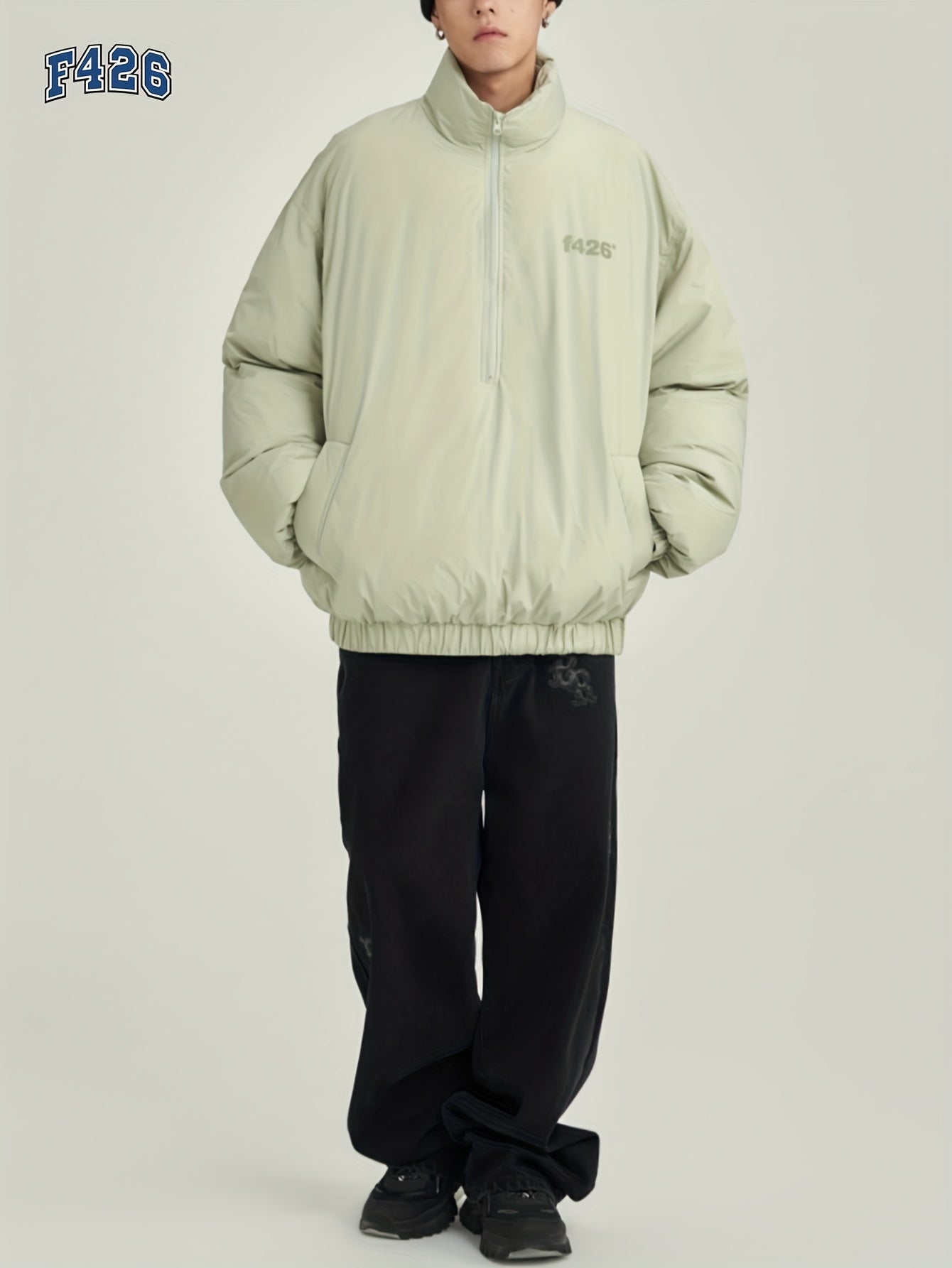 Men's Casual Softshell Jacket Stand Collar Pullover Coat for Fall Winter