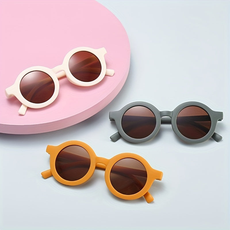 Girls UV Protection Round Frame Sunglasses for Parties and Festivals