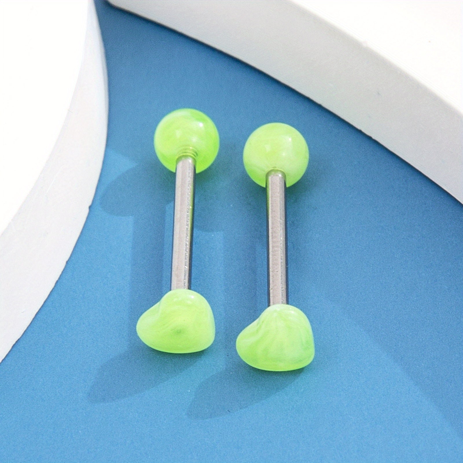 Stainless Steel Two Ball Tongue Nail Lip Nail Acrylic Ball