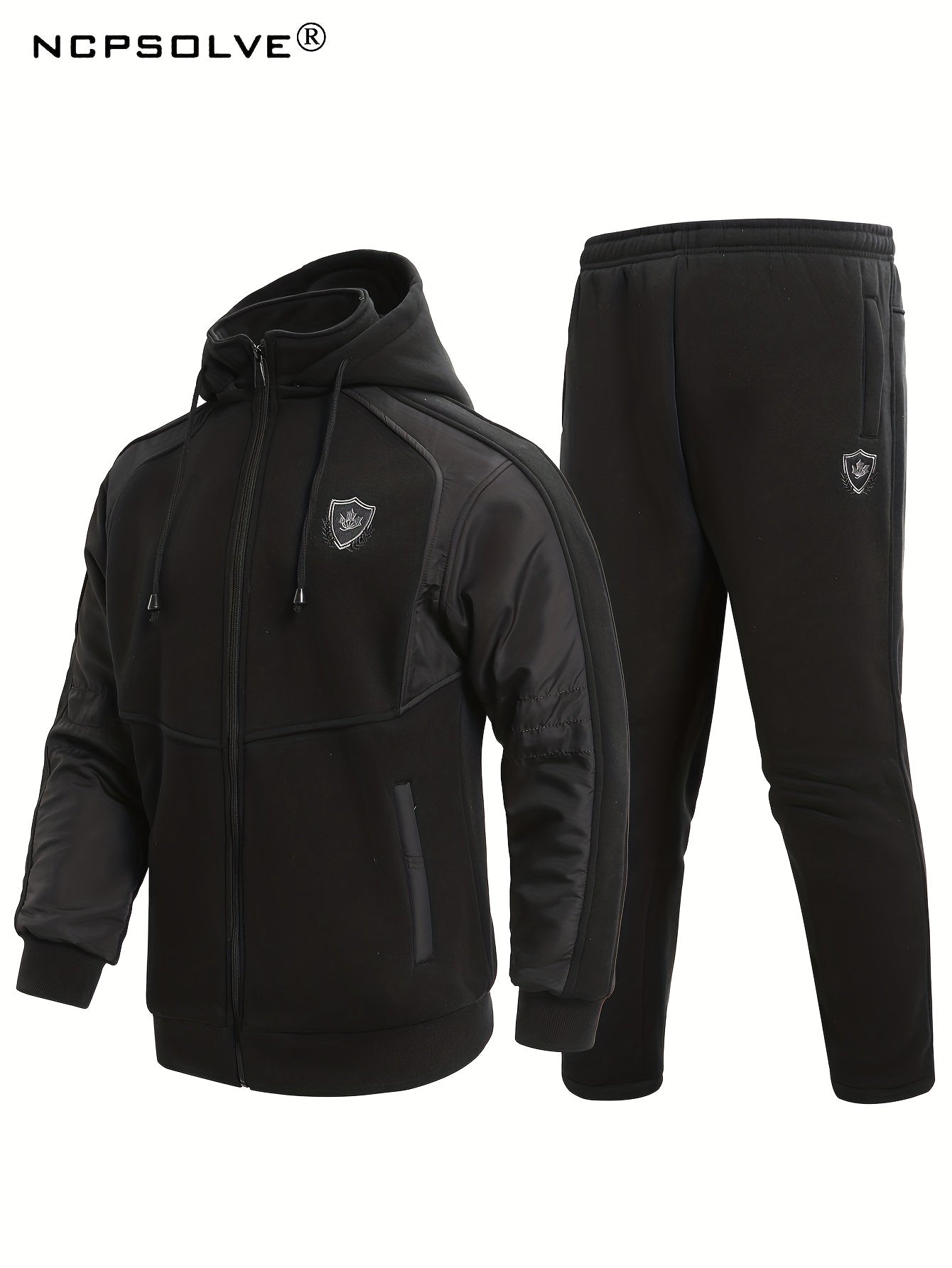 Men's Zip Up Warm Jacket & Drawstring Pants Set