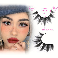 Wispy Anime False Eyelashes Natural Look Fluffy 3D Doll Eyelashes