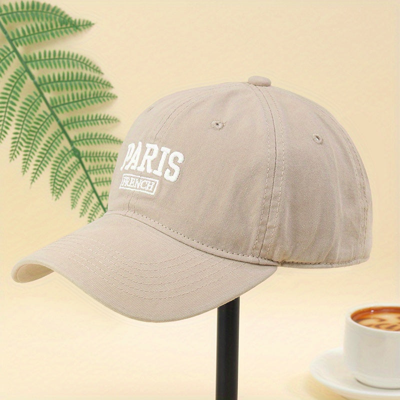 Paris Embroidery Baseball Cap Solid Casual Golf Sports Hat Unisex Dad Hats