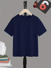 Breathable & Stretchy Boy's Solid T-Shirt for Summer